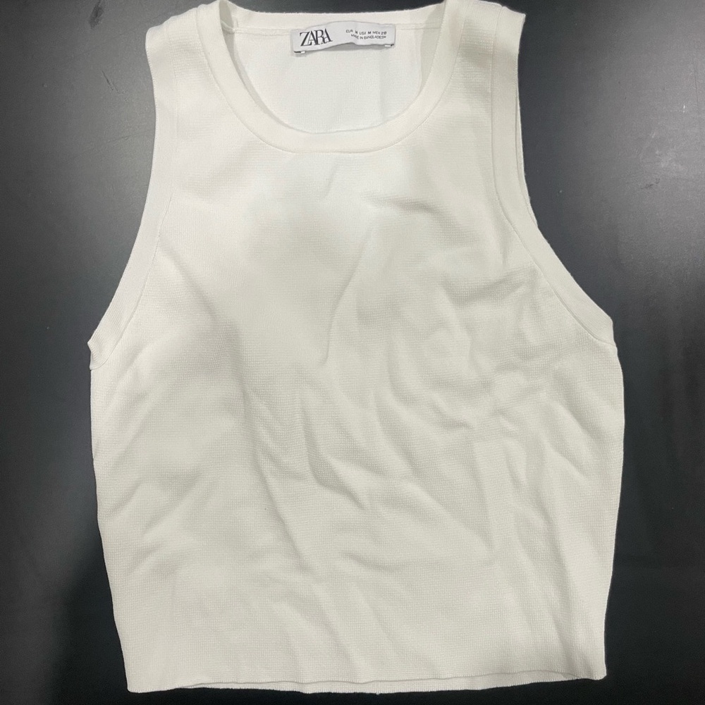 Zara white crop tank